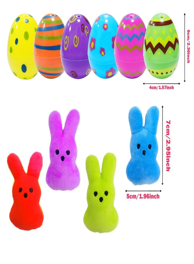 Cherislpy 24 Pcs PreFilled Easter Eggs with Plush Bunny Toys Animals Keychain Decoration Stuffed Toy Great for Kids Boys Girls Toddler Easter Basket Stuffers Egg Fillers - Image 4
